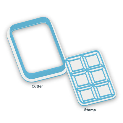 Chocolate Bar separate cookie cutter and matching embosser