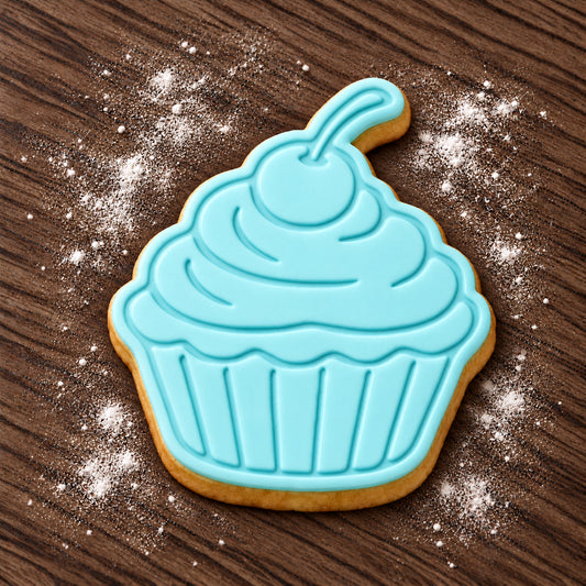 Cupcake decorated fondant cookie