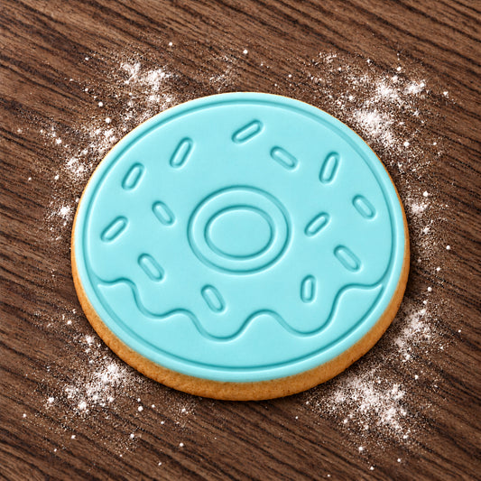 Doughnut decorated fondant cookie