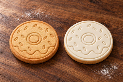 Doughnut plain and white fondant cookie examples