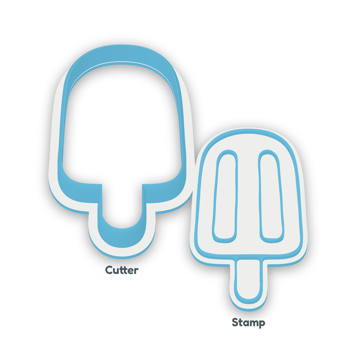Icy Pole separate cookie cutter and matching embosser