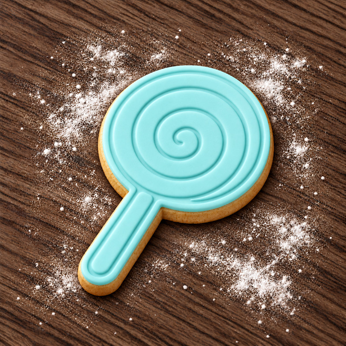 Lollipop decorated fondant cookie