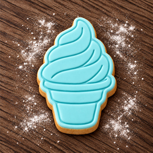 Soft Serve decorated fondant cookie