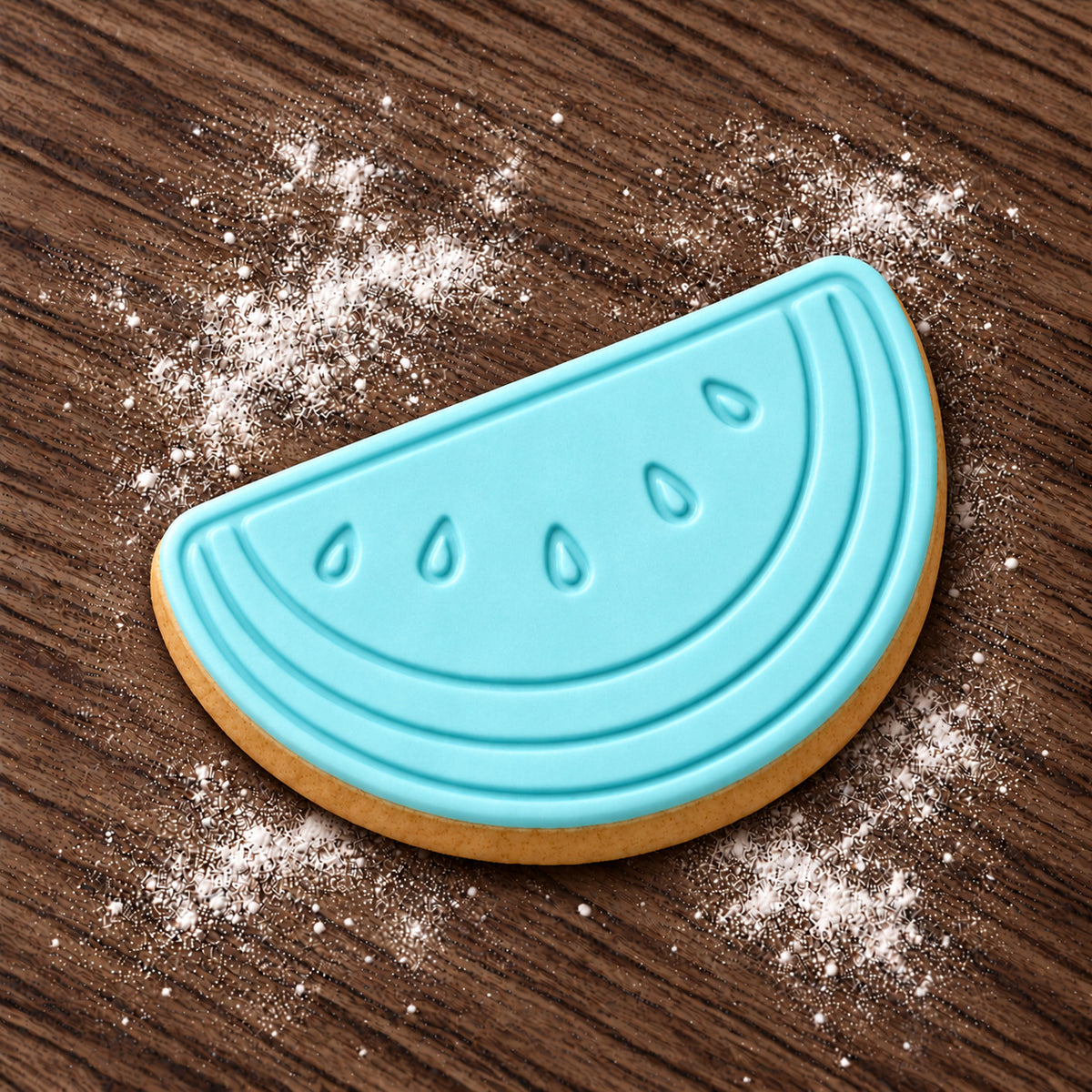 Watermelon Slice decorated fondant cookie