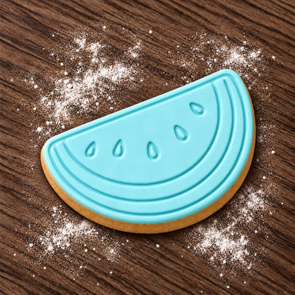 Watermelon Slice decorated fondant cookie