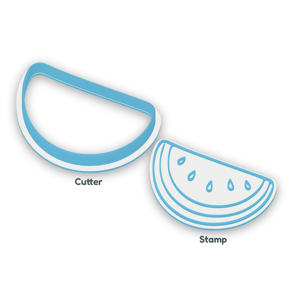 Watermelon Slice separate cookie cutter and matching embosser