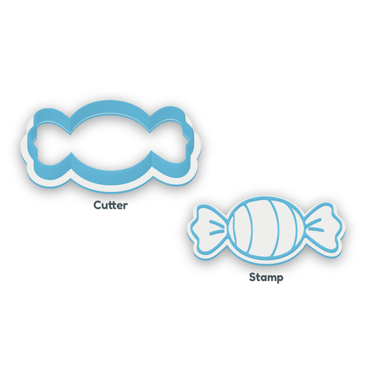 Wrapped Sweet separate cookie cutter and matching embosser