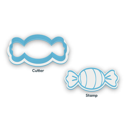 Wrapped Sweet separate cookie cutter and matching embosser