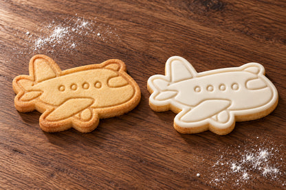 Aeroplane plain and white fondant cookie examples