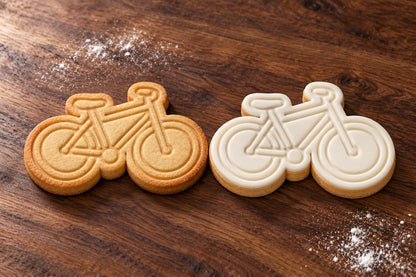 Bicycle plain and white fondant cookie examples