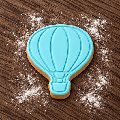 Hot Air Balloon decorated fondant cookie