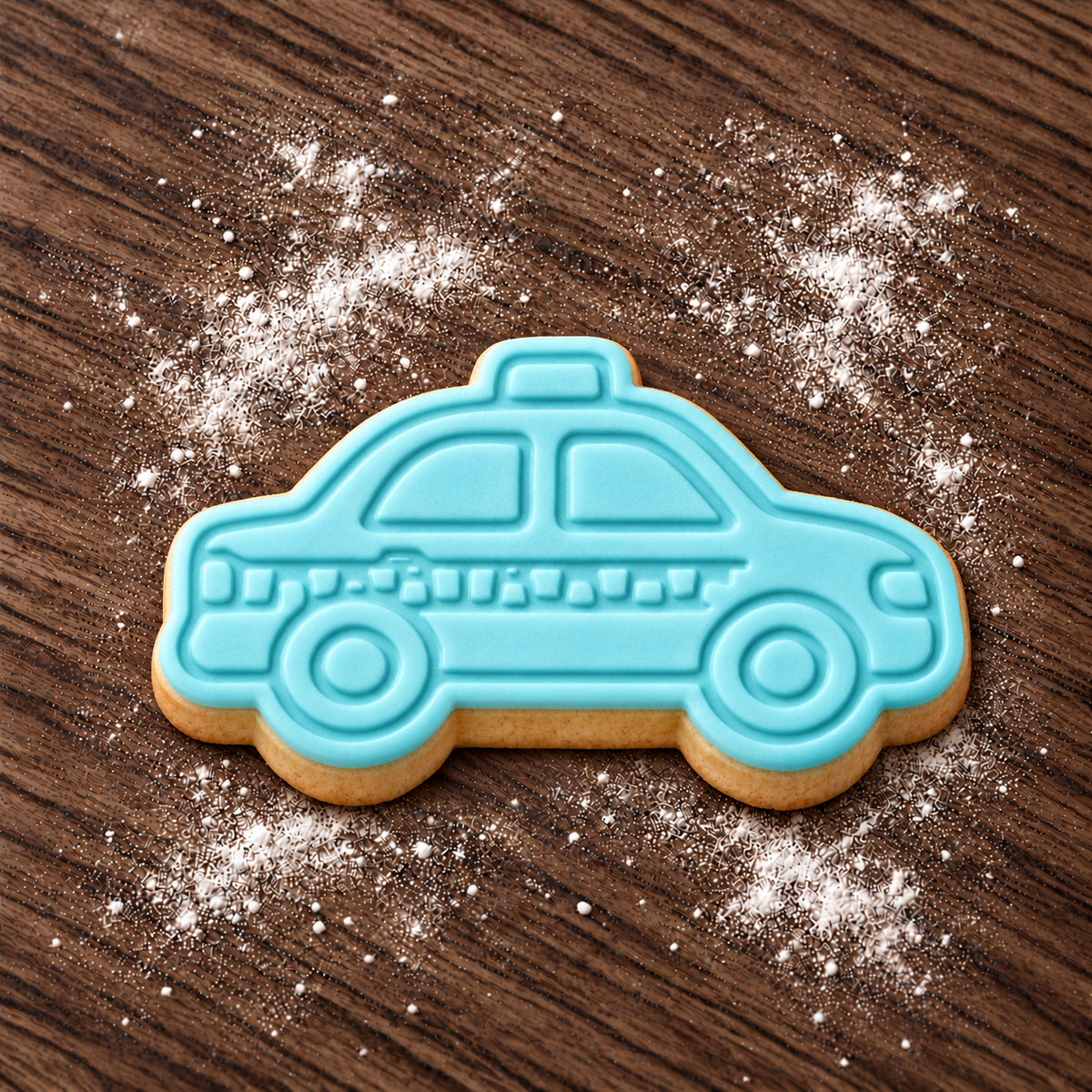 Police Car decorated fondant cookie