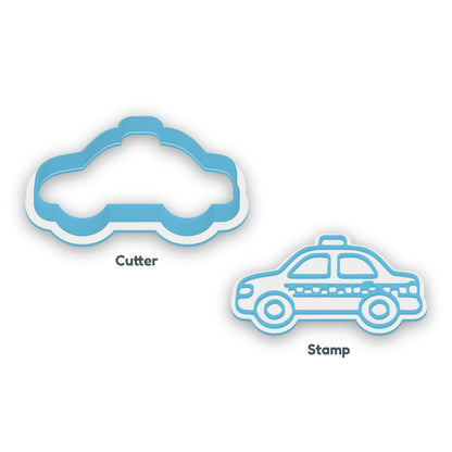 Police Car separate cookie cutter and matching embosser