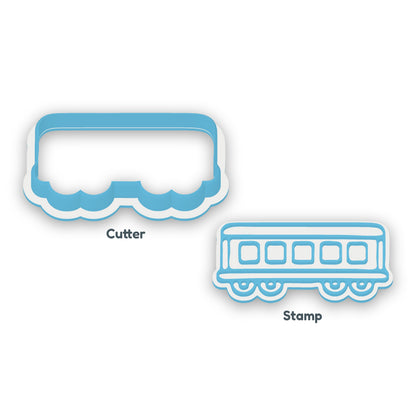 Train Carriage separate cookie cutter and matching embosser