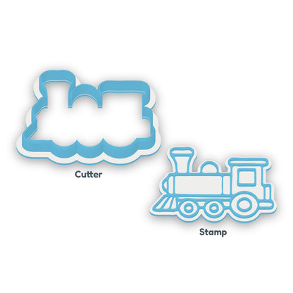 Train Engine separate cookie cutter and matching embosser