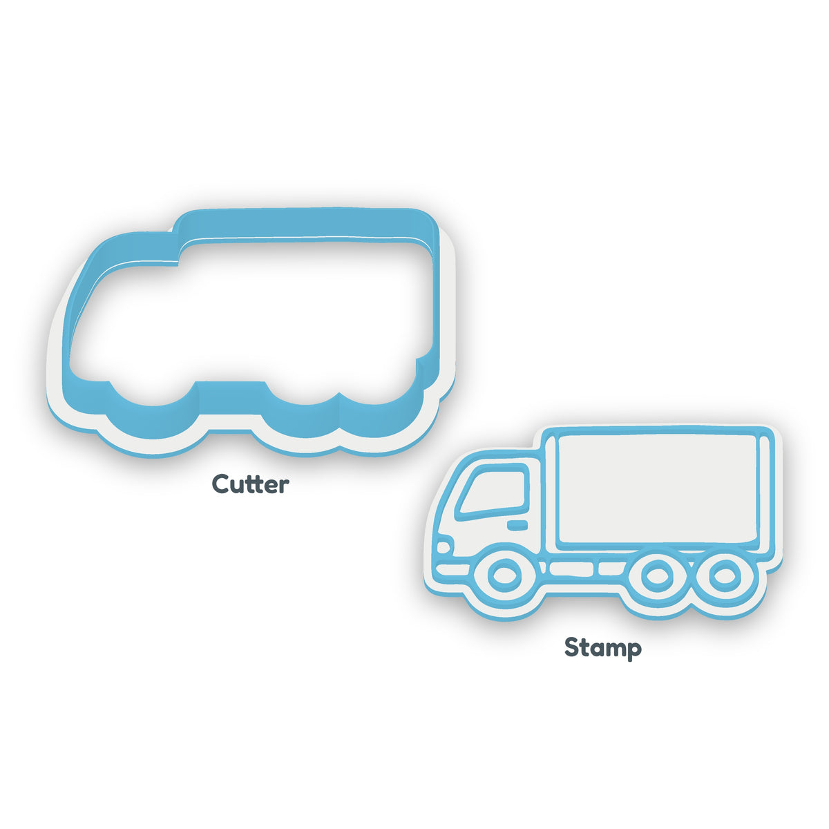 Truck separate cookie cutter and matching embosser