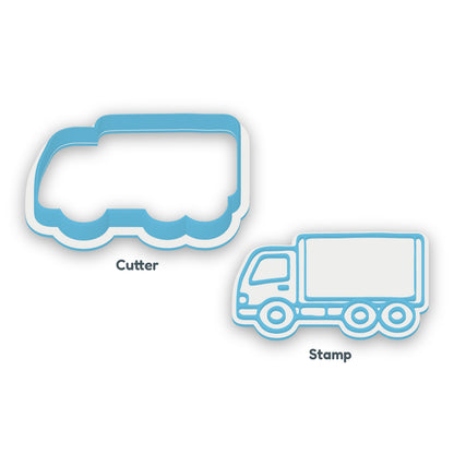 Truck separate cookie cutter and matching embosser