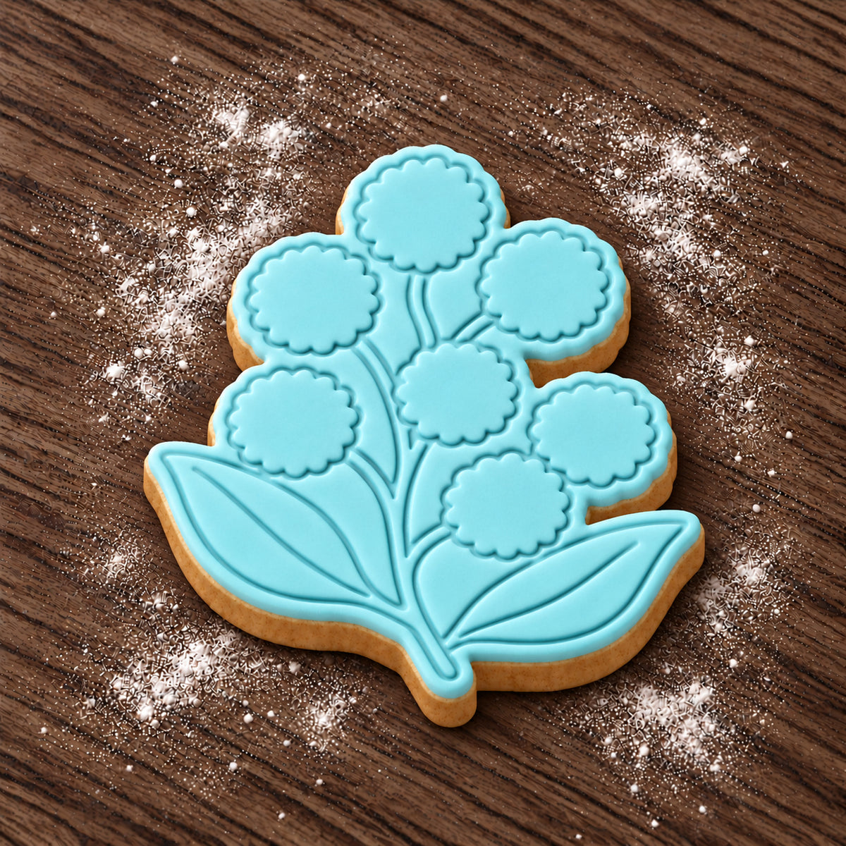 Wattle Sprig Cookie Cutter & Embosser Set