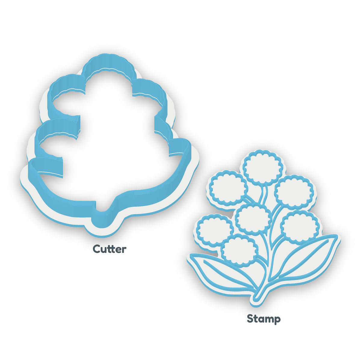 Wattle Sprig Cookie Cutter & Embosser Set