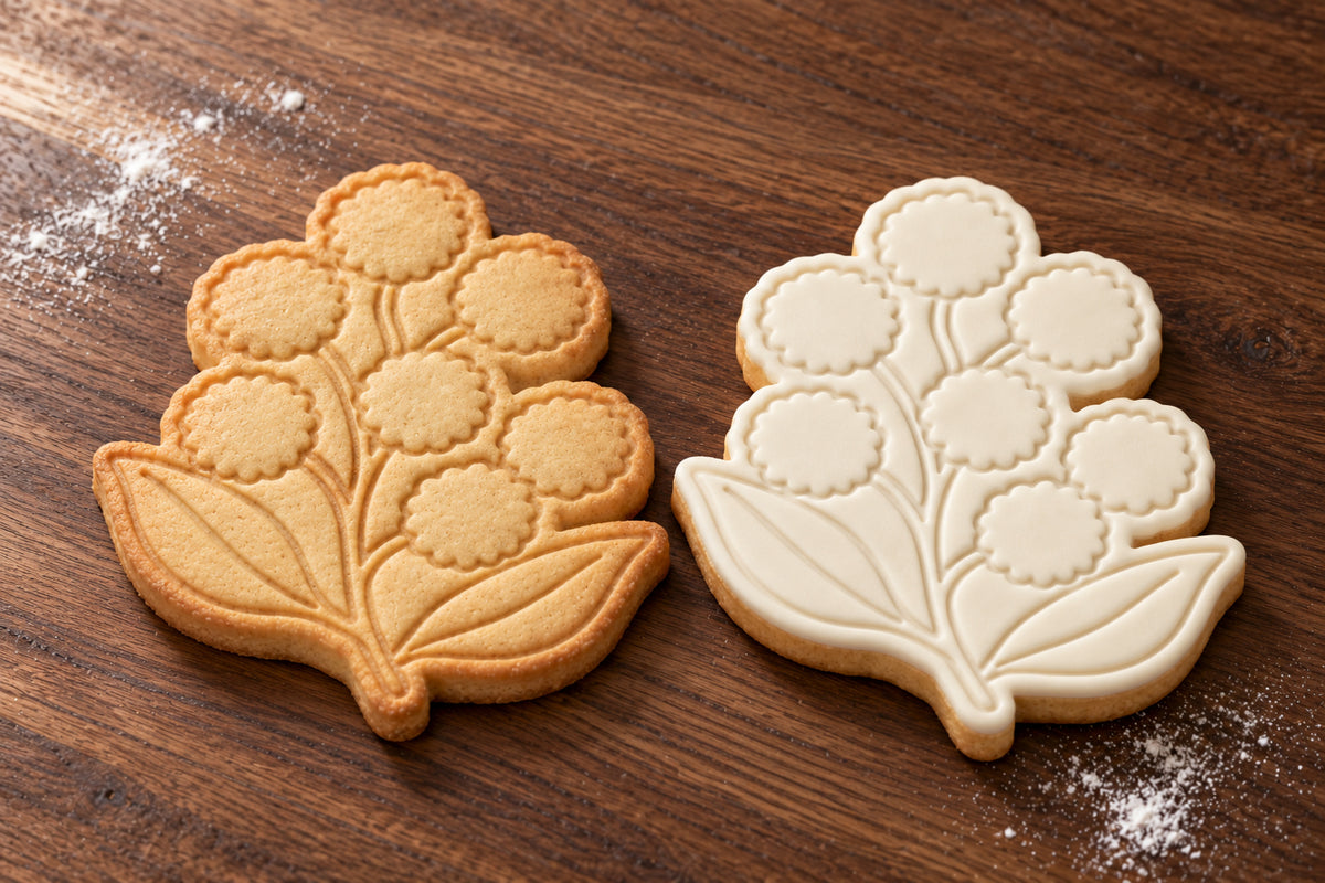 Wattle Sprig Cookie Cutter & Embosser Set