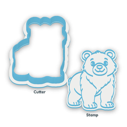 Bear separate cookie cutter and matching embosser