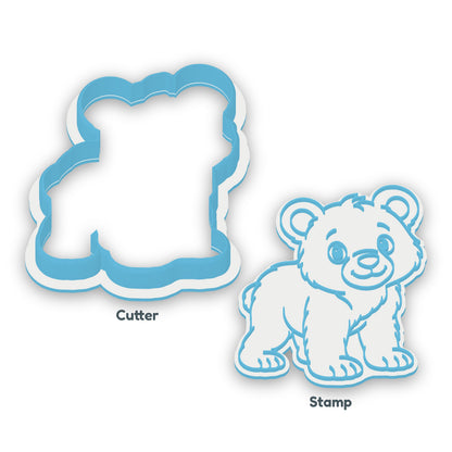 Bear Cub separate cookie cutter and matching embosser