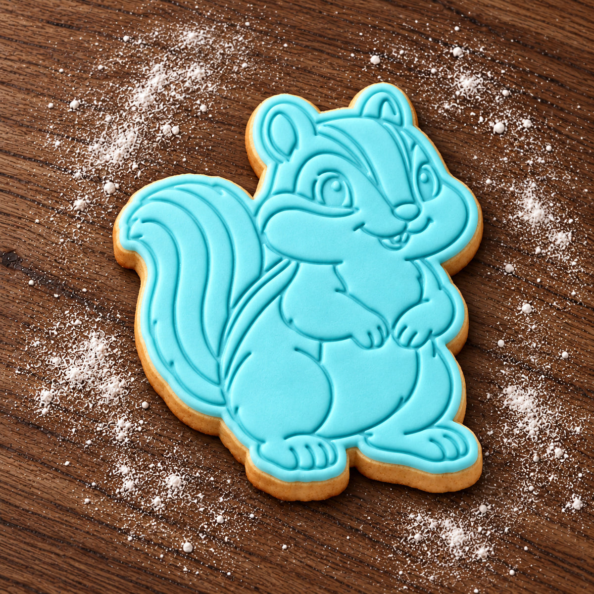 Chipmunk decorated fondant cookie
