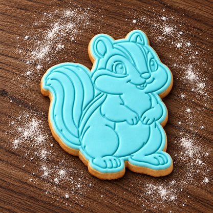 Chipmunk decorated fondant cookie