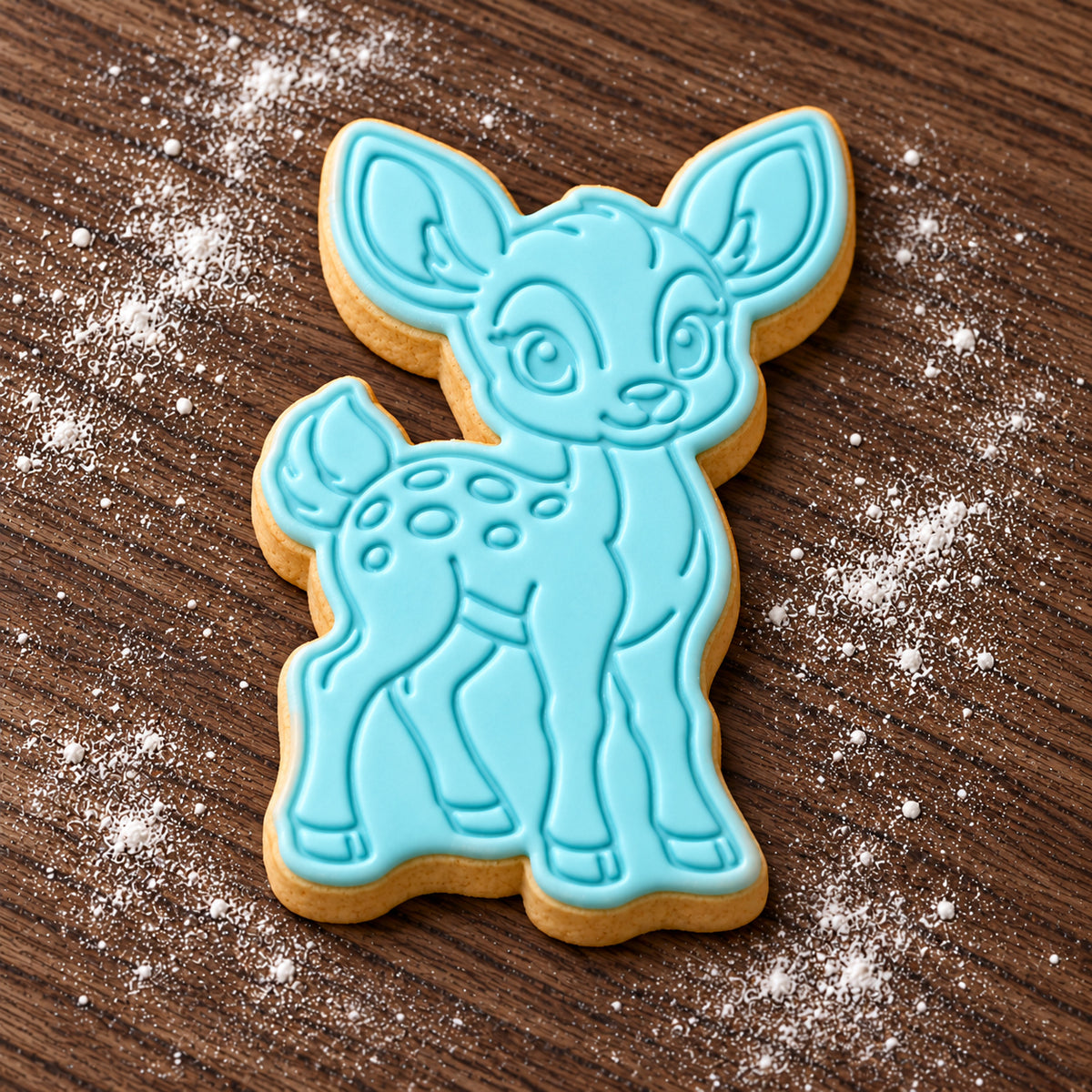 Fawn decorated fondant cookie