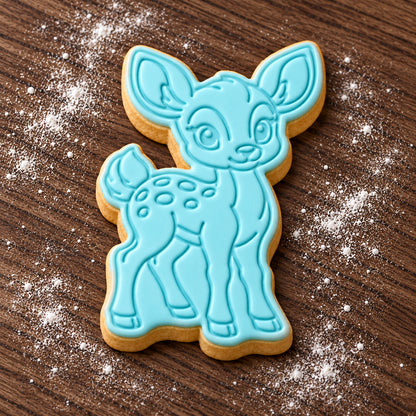 Fawn decorated fondant cookie