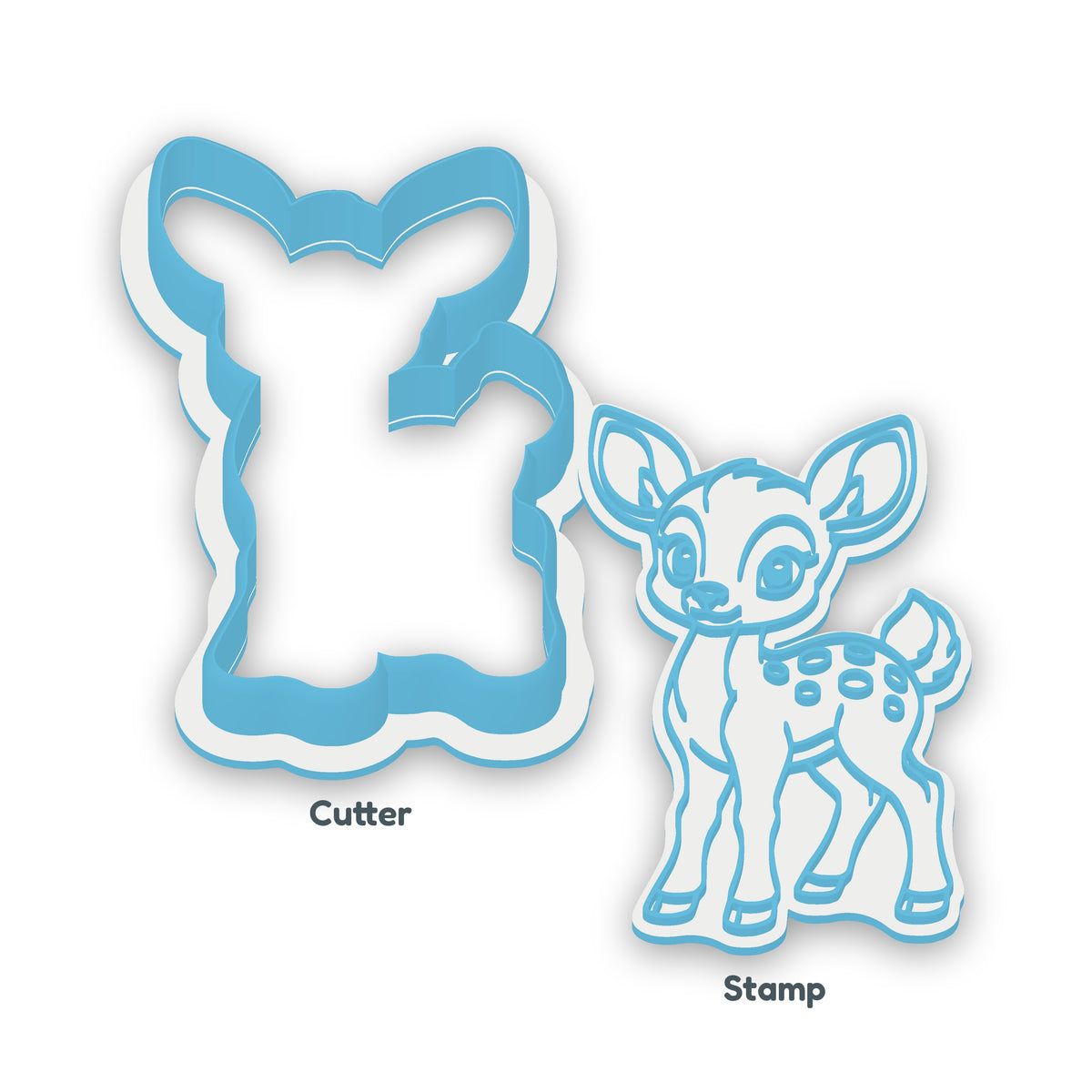 Fawn separate cookie cutter and matching embosser