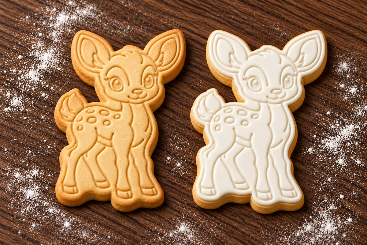 Fawn plain and white fondant cookie examples