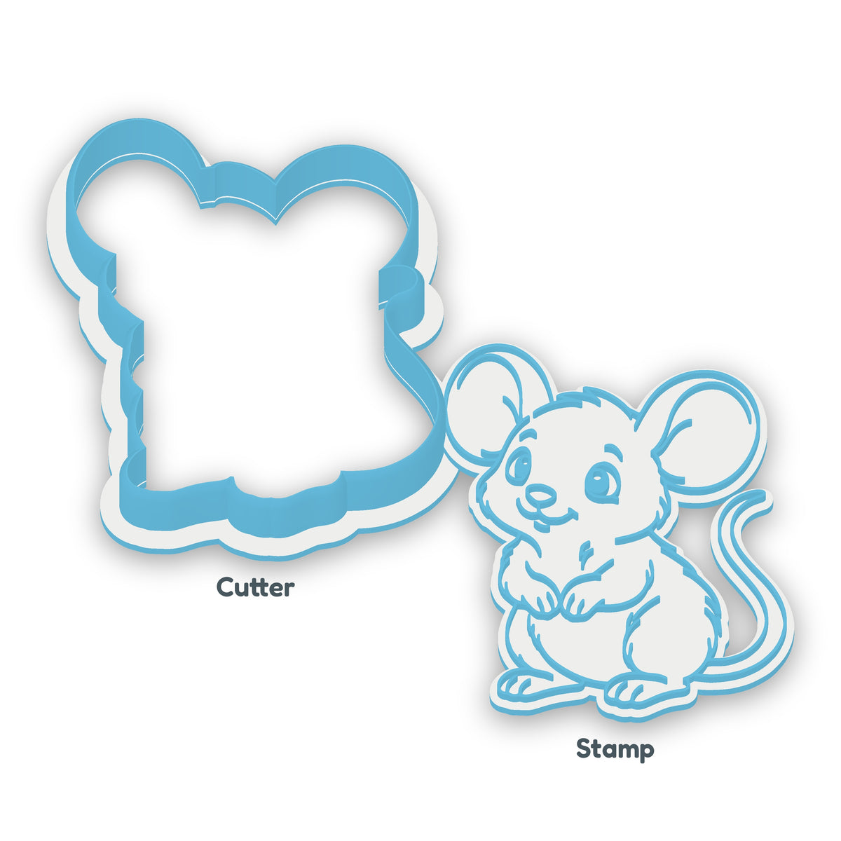 Field Mouse separate cookie cutter and matching embosser