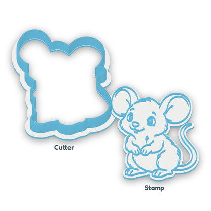 Field Mouse separate cookie cutter and matching embosser