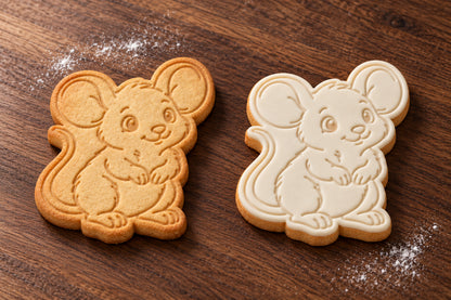 Field Mouse plain and white fondant cookie examples
