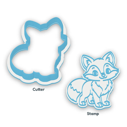 Fox separate cookie cutter and matching embosser