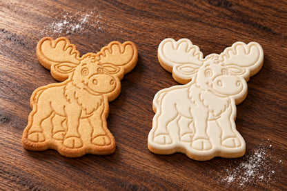 Moose plain and white fondant cookie examples