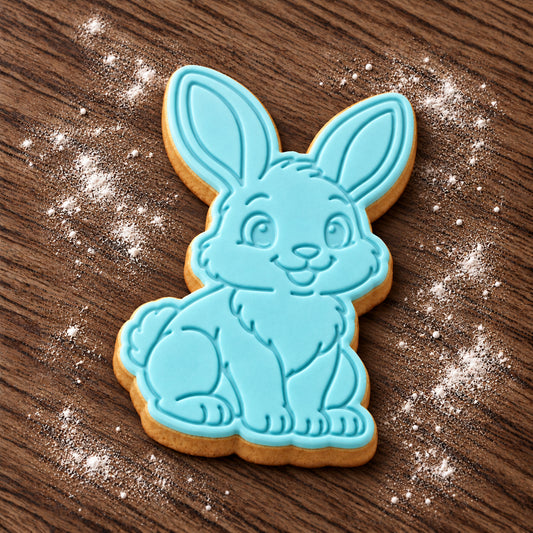 Rabbit decorated fondant cookie