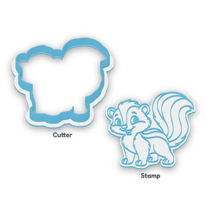 Skunk separate cookie cutter and matching embosser