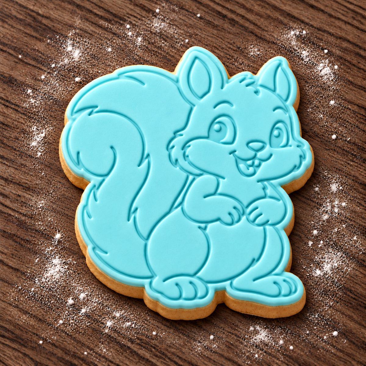 Squirrel decorated fondant cookie