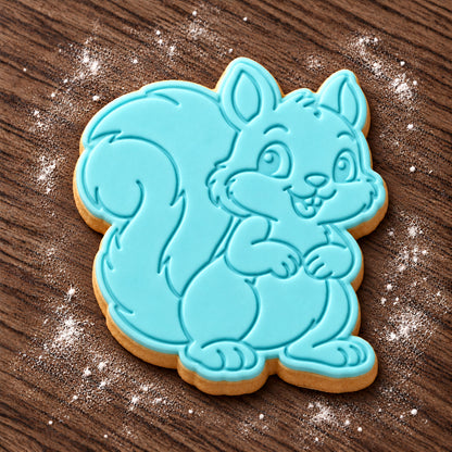 Squirrel decorated fondant cookie