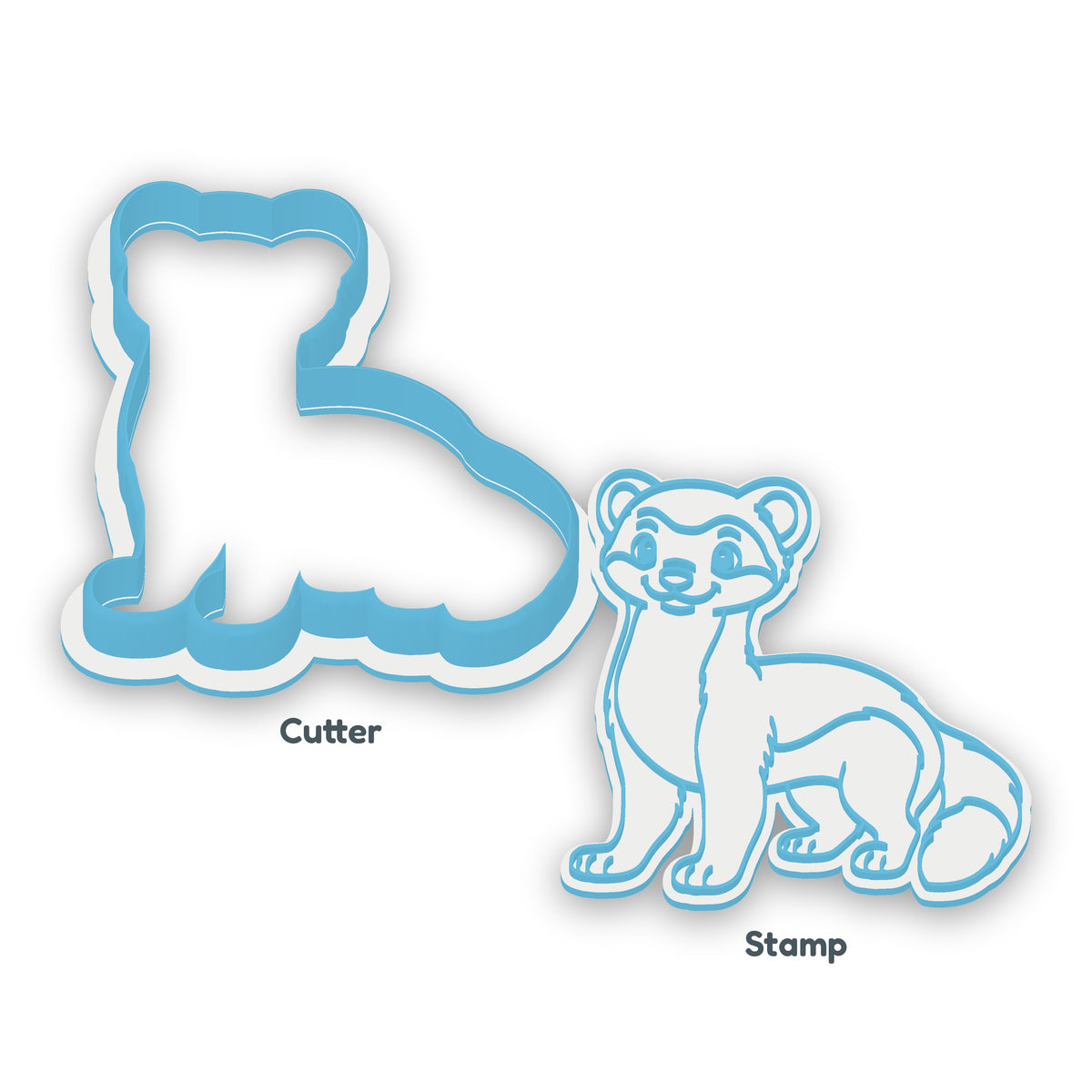 Weasel separate cookie cutter and matching embosser