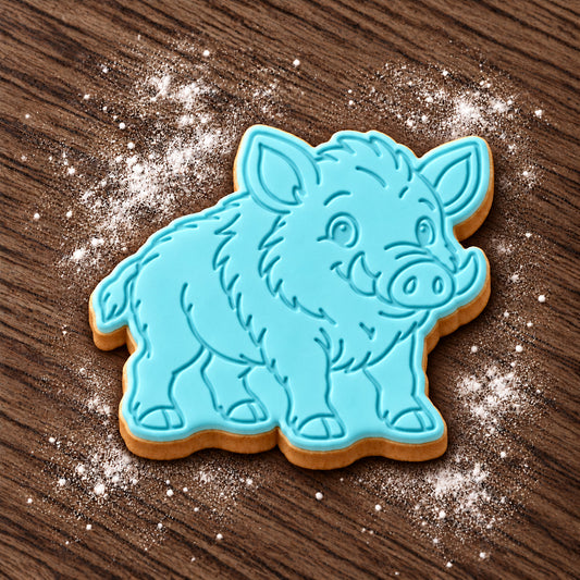 Wild Boar decorated fondant cookie