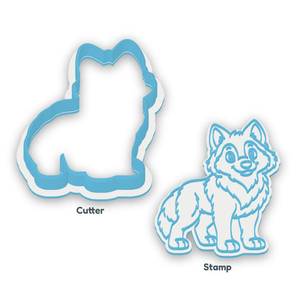 Wolf separate cookie cutter and matching embosser