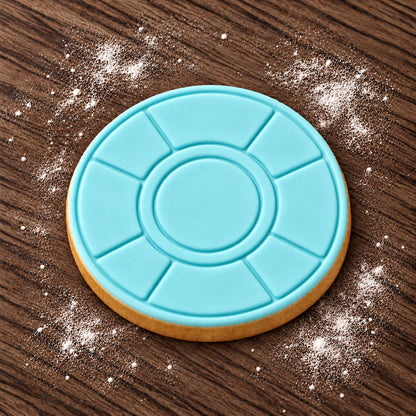 Lifesaver Ring cookie cutter and embosser set – aqua fondant cookie example