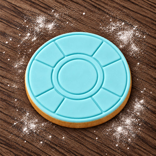 Lifesaver Ring cookie cutter and embosser set – aqua fondant cookie example