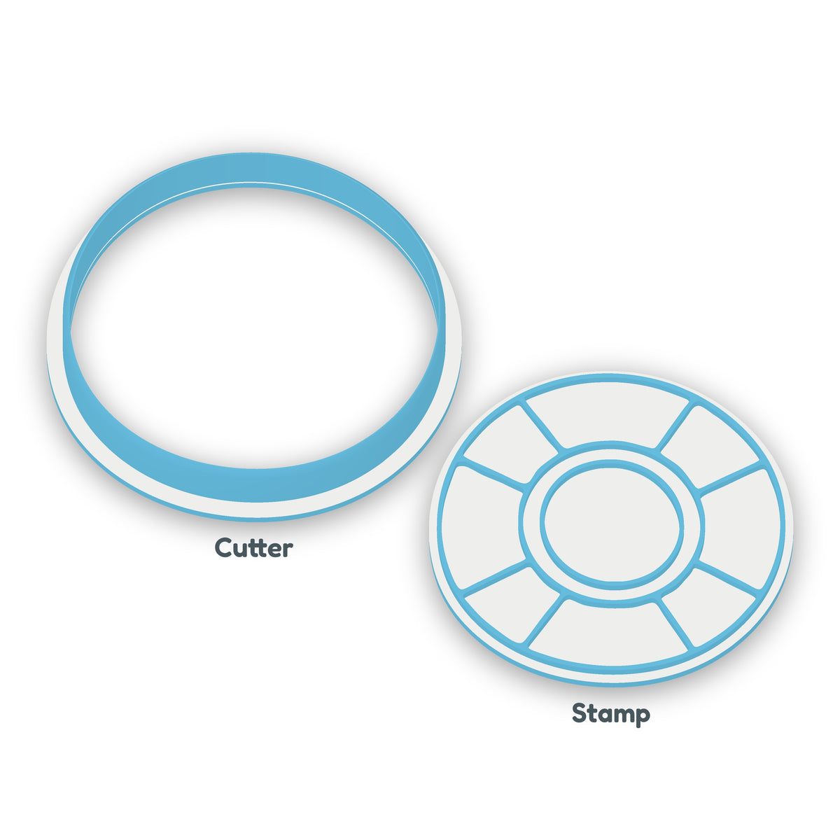Lifesaver Ring cookie cutter and embosser set – separate cutter and matching embosser