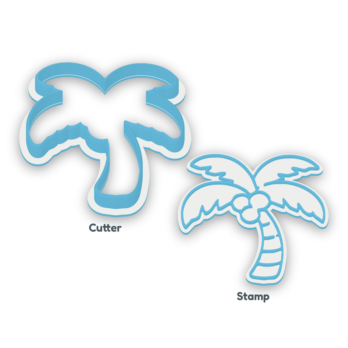 Palm Tree cookie cutter and embosser set – separate cutter and matching embosser